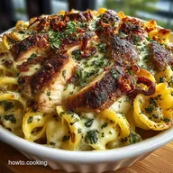 Easy Leftover Turkey Pasta Bake with Sage Cream Sauce