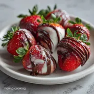 Valentines Treat with Chocolate and Strawberries - Crispy Baked