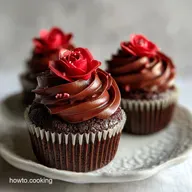 Valentines Day Cupcakes: Velvety Chocolate & Champagne Silk