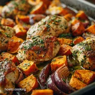 Whole30 Sheet Pan Dinners Easy LemonHerb Chicken Sweet Potato Recipe