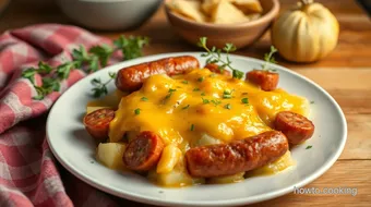 Bake Cheesy Potatoes with Smoked Sausage