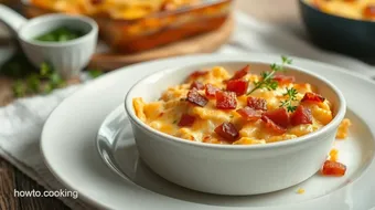 Bake Chicken Casserole with Cheese & Bacon