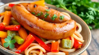 Bake Italian Sausage with Colorful Veggies