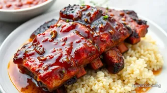 Bake Juicy Spare Ribs with Sweet Garlic Glaze recipe card