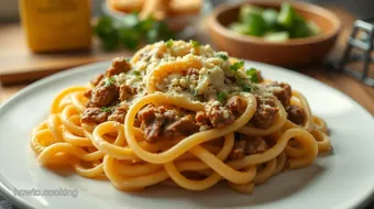 Cooked Philly Cheesesteak Pasta Delight