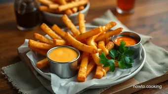 Fried Fries with Spicy Cheese Sauce