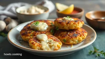 Fried Potato Cakes with Cheesy Garlic