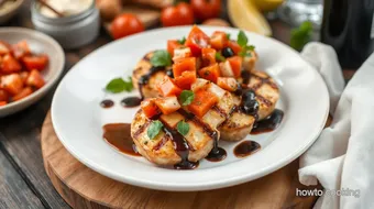 Grilled Chicken Bruschetta with Balsamic