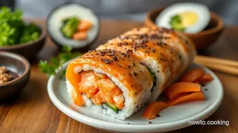 Roll Up Tasty Salmon Sushi in 45 Minutes recipe card