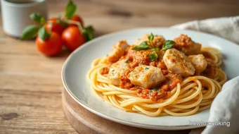 Sautéed Chicken with Creamy Tomato Pasta