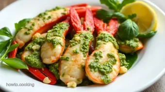 Sautéed Langostinos in Fresh Pesto (Quick) recipe card