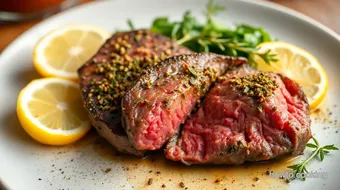 Sear Sirloin Steak with Flavorful Herb Crust recipe card