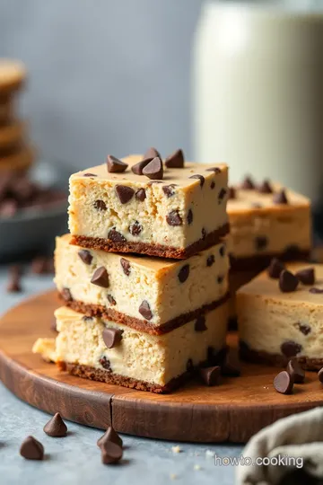 Chewy Chocolate Chip Cheesecake Treats presentation