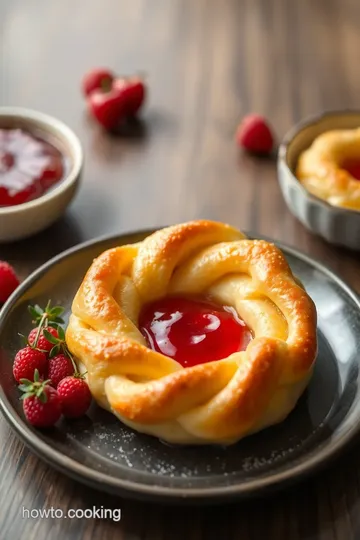 Ring-Shaped Pastry with Frosting and Jelly Filling presentation