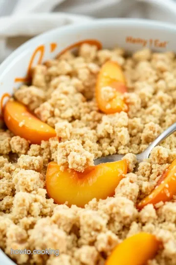 Baked Peach Crumble Delight presentation