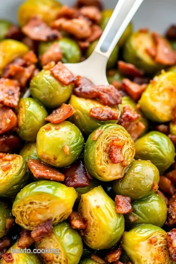 Maple-Glazed Brussels Sprouts with Crispy Bacon presentation