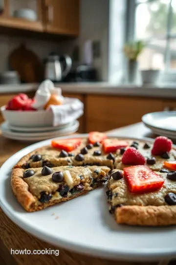 Chocolate Chip Cookie Pizza with Fresh Fruit and Whipped Cream steps