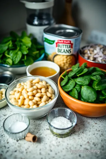 Creamy Butter Bean Lasagna with Spinach and Cheese ingredients