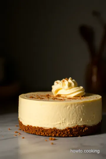 Creamy New York Style Cheesecake with a Graham Cracker Crust presentation