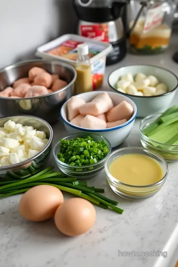 Fishcakes and Scallops Stir Fry ingredients