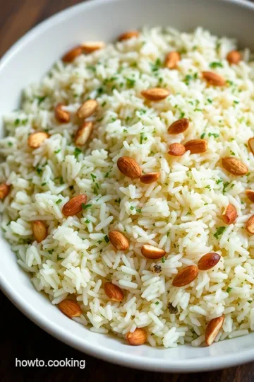 Fragrant Herb Rice Pilaf with Toasted Almonds presentation