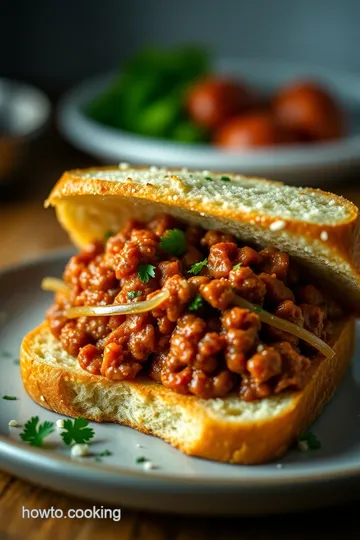 Garlic Bread Sloppy Joes presentation