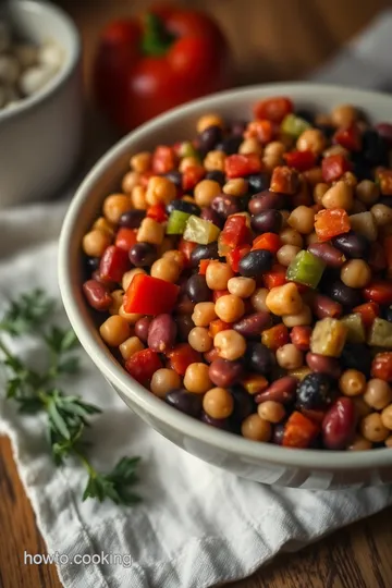 Hearty Mediterranean Bean Salad presentation