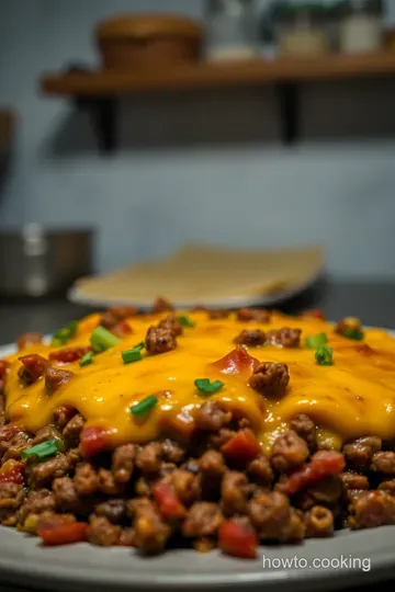 Heavenly Cheeseburger Casserole presentation