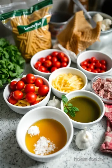 Lumache Pasta with Roasted Tomato and Basil Sauce ingredients