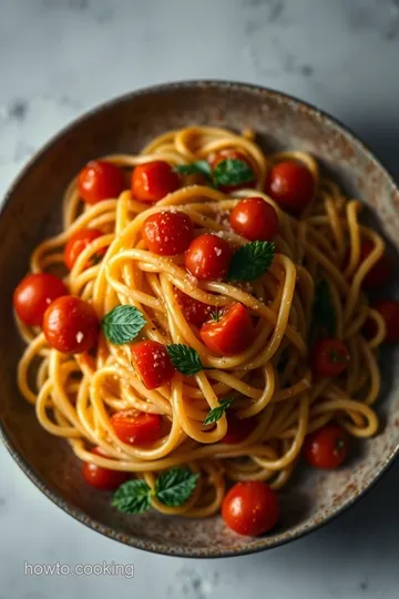 Lumache Pasta with Roasted Tomato and Basil Sauce presentation