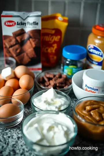 Outrageous Snickers Brownies ingredients