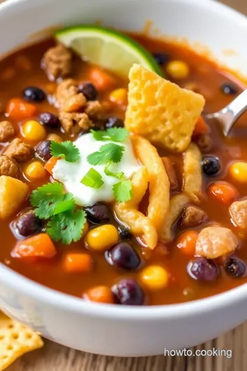 Taco Soup Fritos presentation