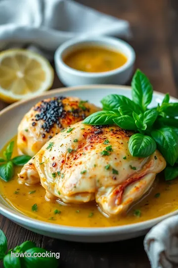 Roasted Basil Chicken and Onion Soup presentation