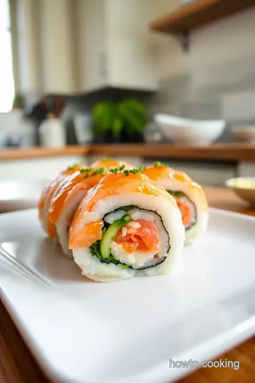 Salmon-Top Sushi Rolls steps