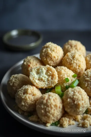 Savory Crab Balls with Zesty Dip presentation