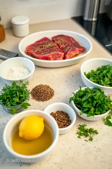 Herb-Crusted Sirloin Steak with Garlic Butter ingredients