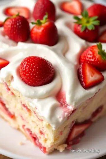 Strawberry Earthquake Cake presentation