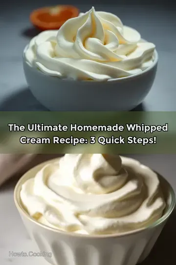 The Ultimate Homemade Whipped Cream Recipe: 3 Quick Steps! : PIN FOR LATER The Ultimate Homemade Whipped Cream Recipe: 3 Quick Steps!