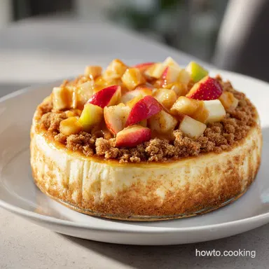 Apple Crisp Cheesecake: Creamy Baked Dessert in 80 Minutes