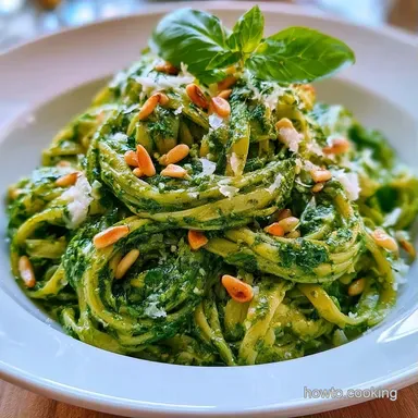 Authentic Italian Pesto Pasta for 2 Recipe Card