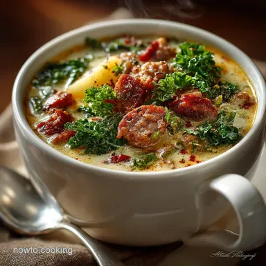 Tuscan Zuppa Toscana: Authentic Farmhouse Sausage Soup Recipe Card