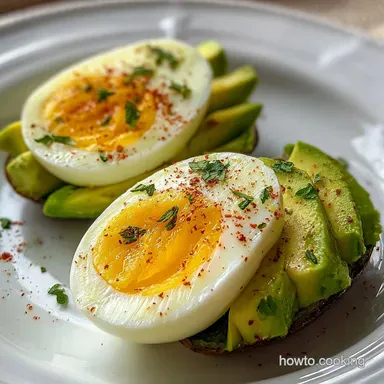 Avocado and Hard Boiled Egg Snack - Creamy & Velvety