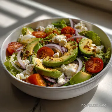 Avocado Ranch Salad: Velvety Dressing & Crisp Greens Recipe Card