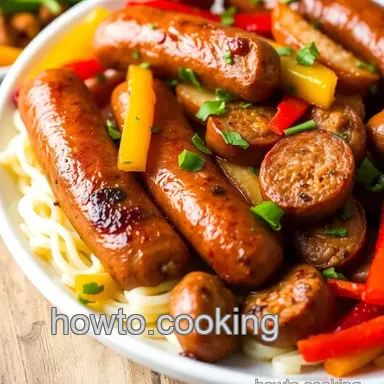 Bake Italian Sausage with Colorful Veggies Recipe Card