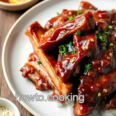Bake Juicy Spare Ribs with Sweet Garlic Glaze Recipe Card