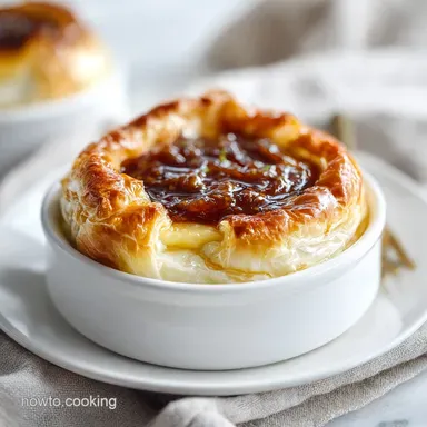 Baked Brie in Puff Pastry: Golden Pastry for 9 Servings Recipe Card