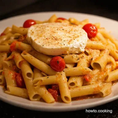 Baked Goats Cheese Pasta Roasted Cherry Tomato Bliss Recipe Card