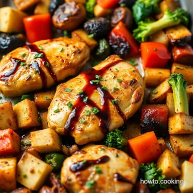Easy Balsamic Chicken Veggies My GoTo Sheet Pan Recipe Recipe Card