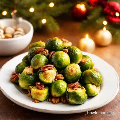 Roasted Brussels Sprouts A Holiday Side Dish with Pecan Crunch Recipe Card