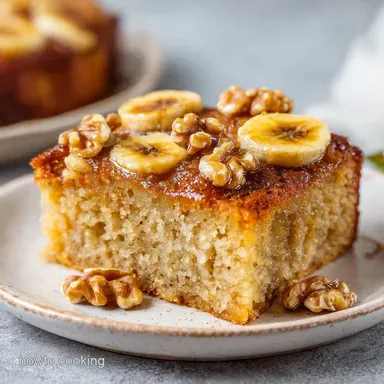 Banana Walnut Cake for 8 Servings Recipe Card
